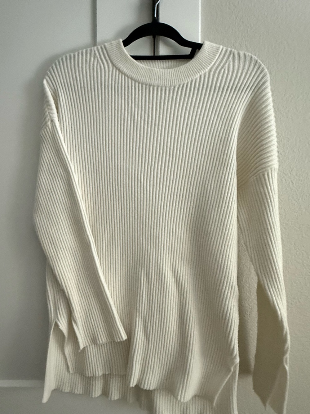 Abercrombie & Fitch "Soft A&F Collection" Cream Ribbed Knit Crewneck Sweater